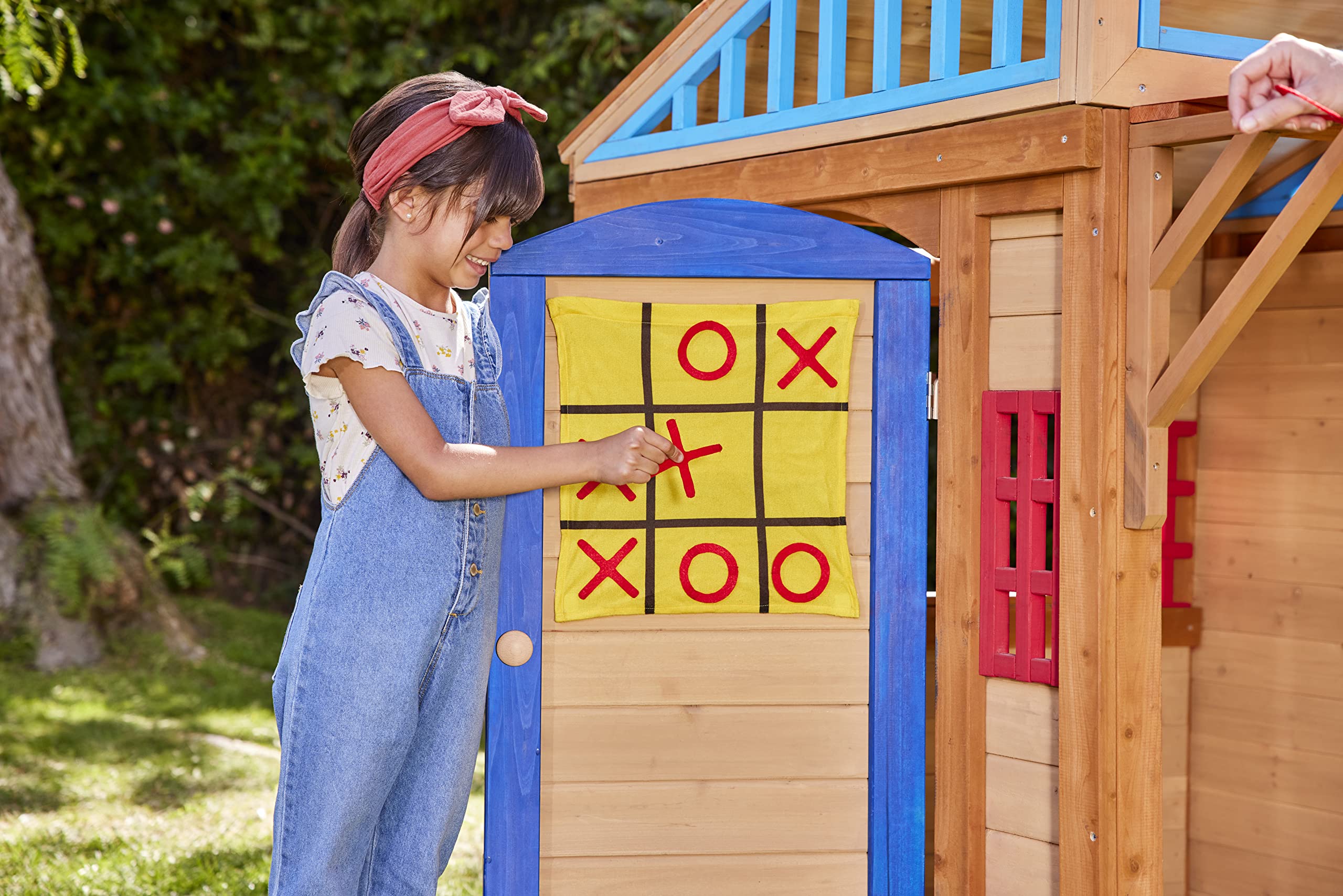 Little Tikes Real Wood Adventures 5-in-1 Game House, Outdoor Wood Game Playhouse for All Kids, Boys and Girls Ages 3+